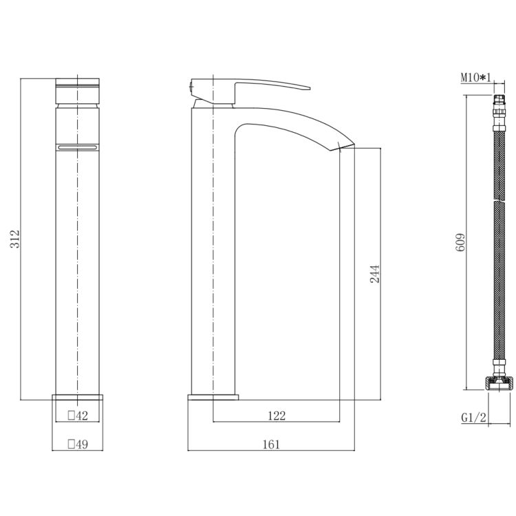 ONLY OPENED - Wave Extended Mono Basin Mixer WL35811B