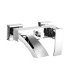 Chrome Wall Mounted Bath Shower Mixer Tap - Wave