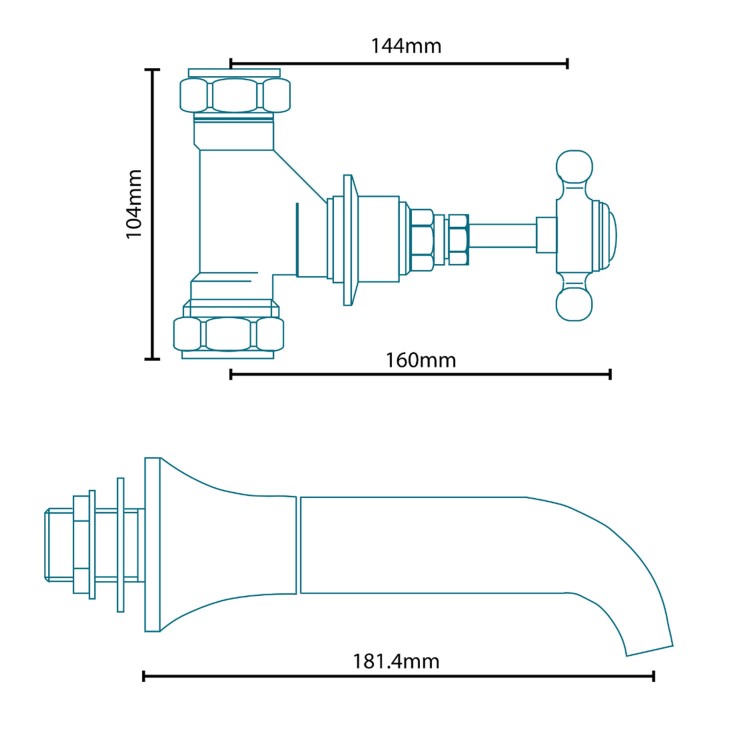 Park Royal Traditional Wall Mounted Bath Spout Tap