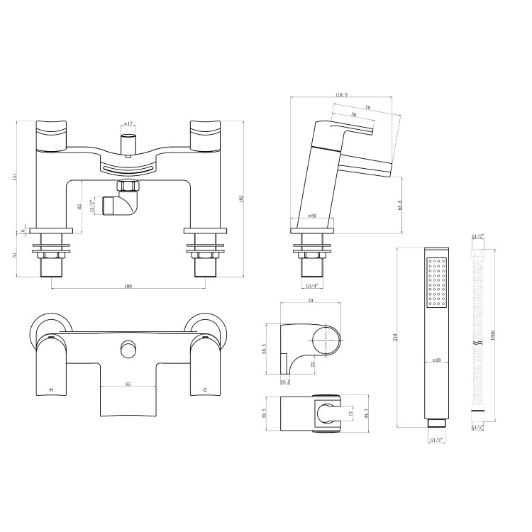 Waterfall Bath Shower Mixer - Voss Range