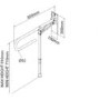 GRADE A1 - White Foldaway Hand Rail with Drop Down Leg