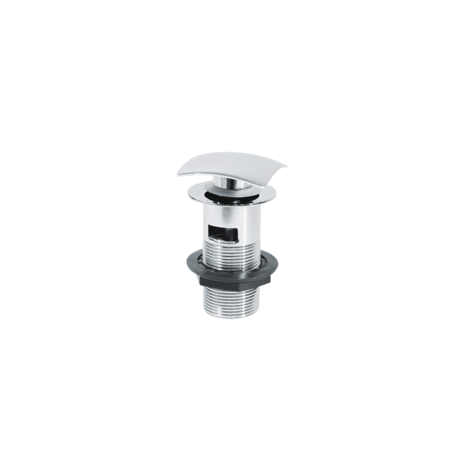 Square Extended Slotted Push Button Waste - Chrome