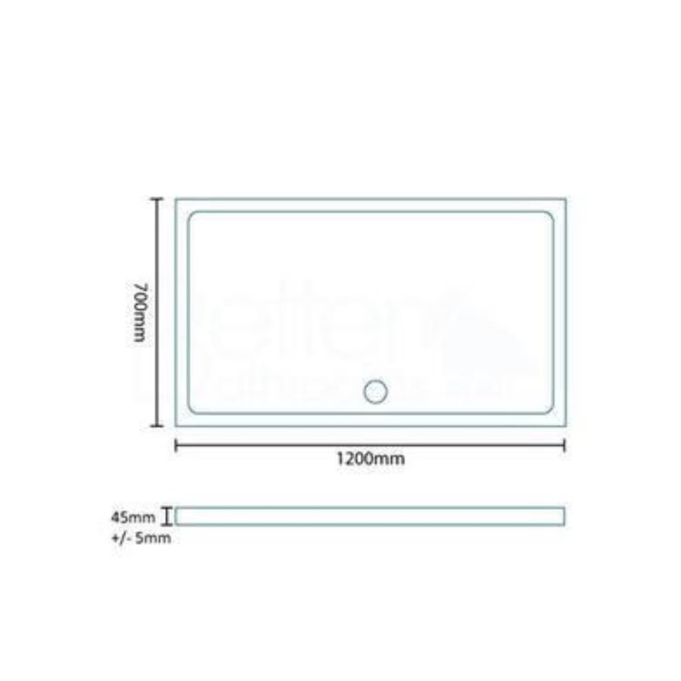 GRADE A1 - Slim Line 1200 x 700 Rectangular Shower Tray