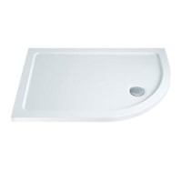 GRADE A1 - Right Hand Offset Quadrant Low Profile Shower Tray 900 x 760mm - Slim Line