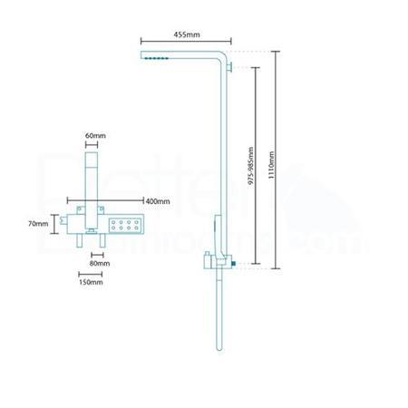 Latvin Thermostatic Shower Tower Panel with Integrated Storage