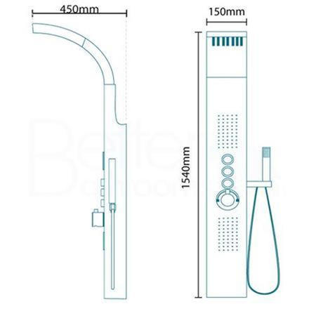 GRADE A1 - Steel Thermostatic Shower Tower Panel - Catalina Range