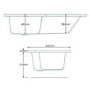 GRADE A1 - Left Hand L-Shaped Shower Bath - L1670 x W850mm