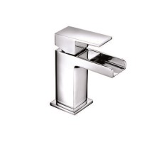 Chrome Cloakroom Mono Waterfall Basin Mixer Tap - Quadra Chrome Cloakroom Mono Waterfall Basin Mixer Tap - Quadra