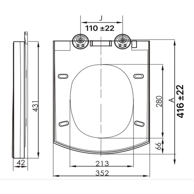 GRADE A1 - Voss Soft Close Toilet Seat