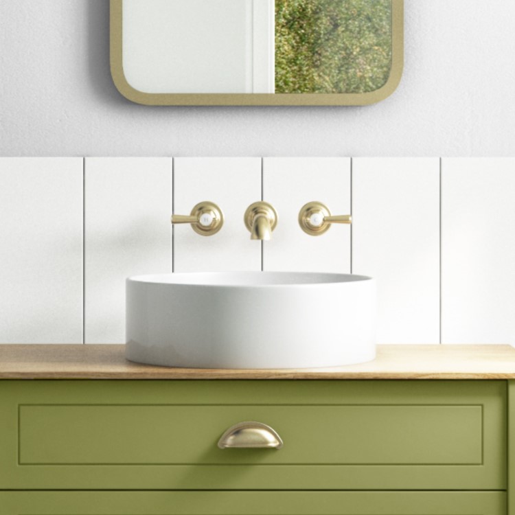 ONLY OPENED - Alaska White Round Countertop Basin - 385mm