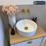 ONLY OPENED - Alaska White Round Countertop Basin - 385mm
