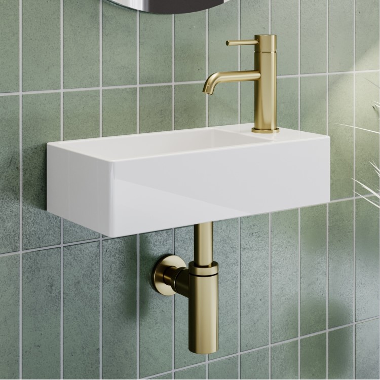 GRADE A1 - Detroit Right Hand 405mm Wall Hung Basin