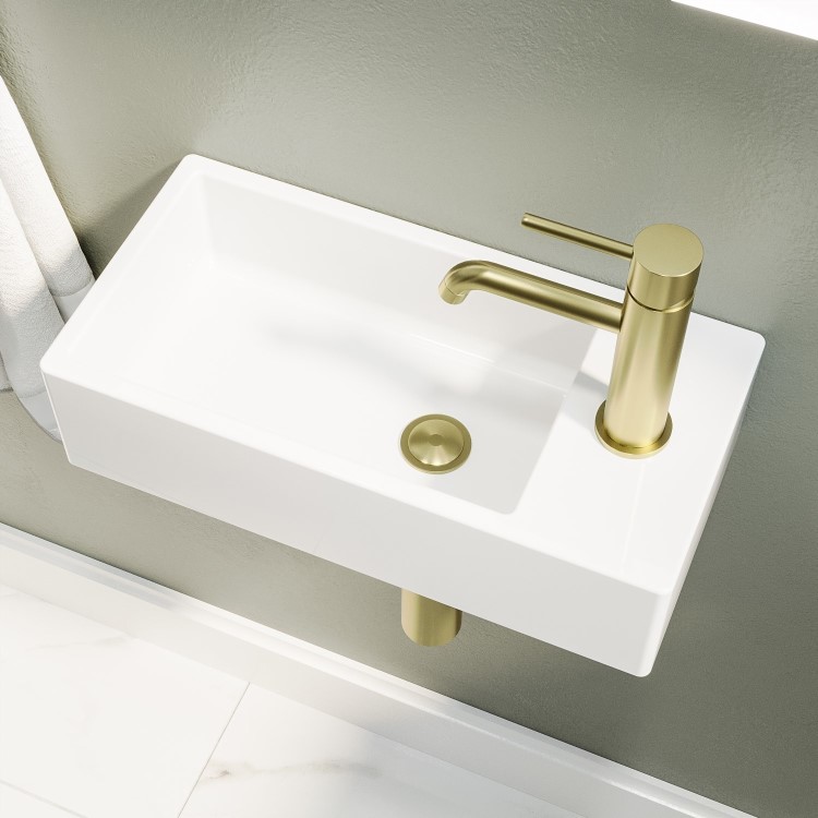 GRADE A1 - Detroit Right Hand 405mm Wall Hung Basin