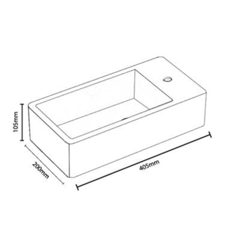 GRADE A1 - Detroit Right Hand 405mm Wall Hung Basin