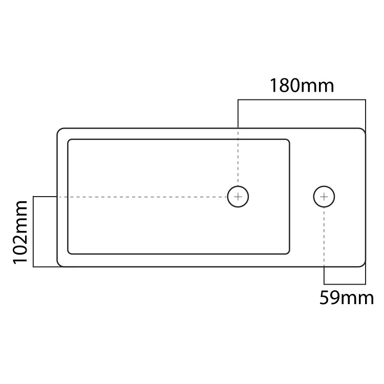 GRADE A1 - Detroit Right Hand 405mm Wall Hung Basin