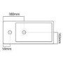 GRADE A1 - Wall Hung Cloakroom Basin Left Hand 405mm - Detroit