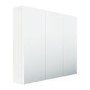 GRADE A1 - 800mm Wall Hung 3 Door Mirrored Cabinet White Gloss - Portland