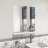Rectangular White Oak Mirror With Shelf 600 x 650mm - Boston