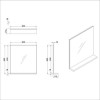 Rectangular White Oak Mirror With Shelf 600 x 650mm - Boston