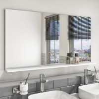 Large White Bathroom Mirror with Shelf 1200 x 650mm - Boston Large White Bathroom Mirror with Shelf 1200 x 650mm - Boston