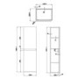 GRADE A1 - 1400mm Dark Grey Gloss Wall Hung Tall Boy Storage Unit  - Portland