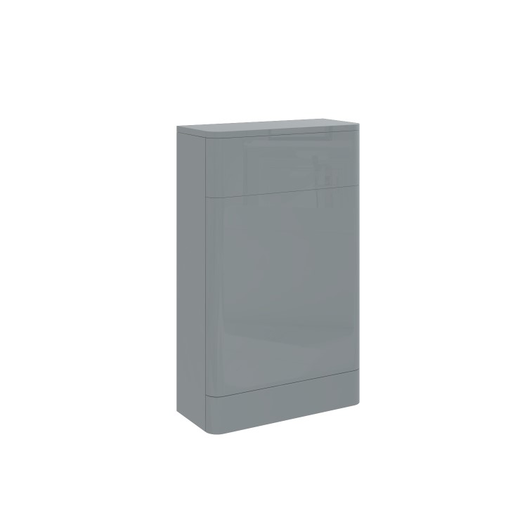 GRADE A1 - 500mm Light Grey Gloss WC Toilet Unit - Portland