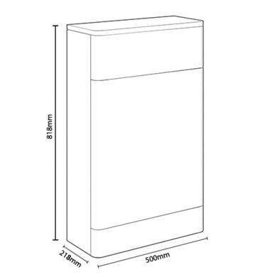 GRADE A1 - 500mm Light Grey Gloss WC Toilet Unit - Portland