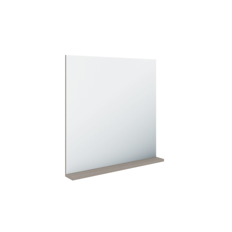 Rectangular Dark Oak Mirror With Shelf 650 x 600mm - Boston