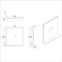Rectangular Dark Oak Mirror With Shelf 650 x 600mm - Boston
