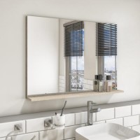 Rectangular Oak Mirror With Shelf 650 x 900mm - Boston Rectangular Oak Mirror With Shelf 650 x 900mm - Boston