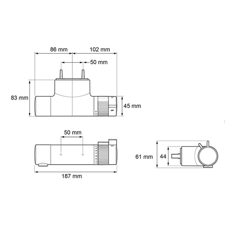 Mira Agile Sense EV+ Thermostatic Bar Shower Mixer - 1.1736.412