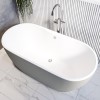 Grey Freestanding Double Ended Bath 1655 x 750mm - Lisbon