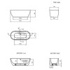 Grey Freestanding Double Ended Bath 1655 x 750mm - Lisbon