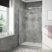 GRADE A1 - Sliding Shower Door 1000mm - 4mm Glass - Vega Range