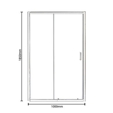 GRADE A1 - Sliding Shower Door 1000mm - 4mm Glass - Vega Range