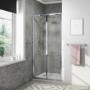 GRADE A1 - Universal Bi-Fold Shower Door 760mm - 4mm Glass - Vega Range