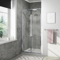 GRADE A1 - Universal Bi-Fold Shower Door 760mm - 4mm Glass - Vega Range