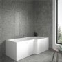 GRADE A1 - L-Shaped Square Right Hand Shower Bath - 1700 x 850mm