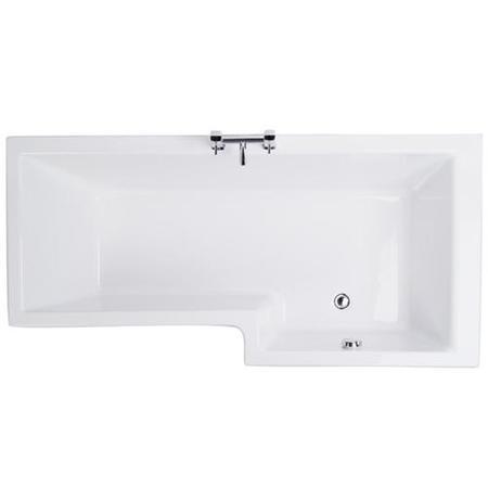 GRADE A1 - L-Shaped Square Right Hand Shower Bath - 1700 x 850mm