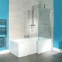 GRADE A1 - L-Shaped Square Right Hand Shower Bath - 1700 x 850mm