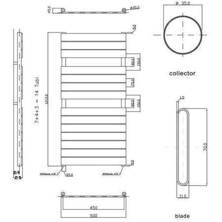Hudson Reed Flat Panel Heated Towel Rail Chrome - 1213 x 500mm