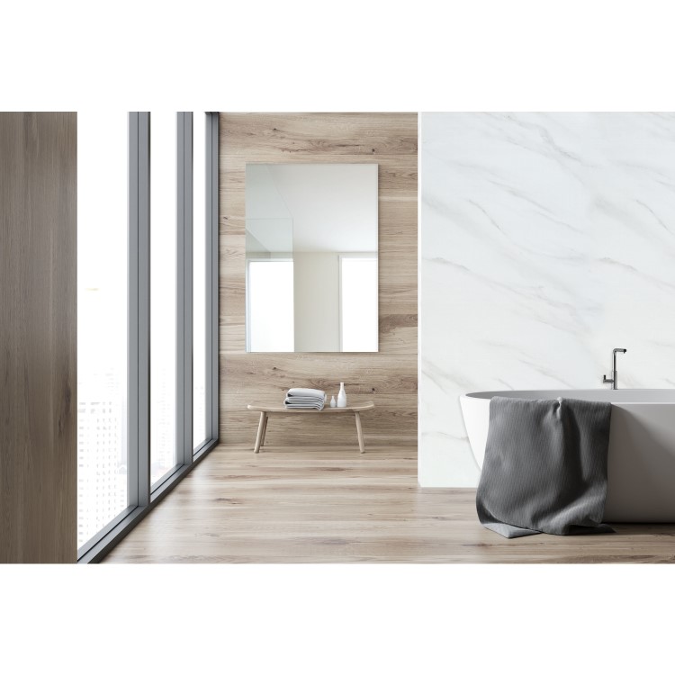 GRADE A1 - White Marble PVC Shower Wall Panel - 2400 x 1000mm