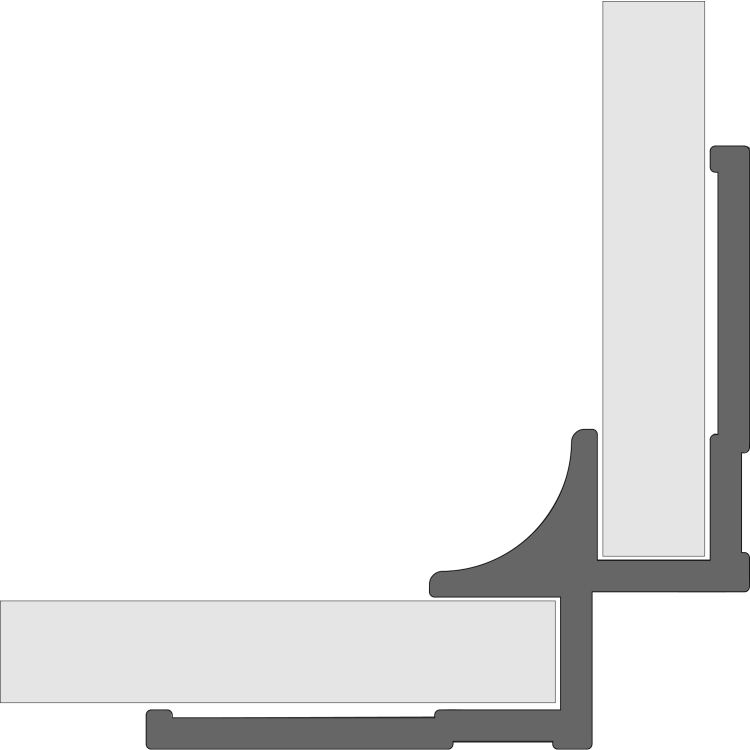 GRADE A1 - Internal Corner Profile - Satin Aluminium