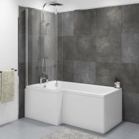 ONLY OPENED - 1500 x 850 L Shaped Shower Bath Left Hand