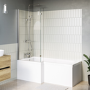 GRADE A1 - Lomax Left Hand L Shape Shower Bath - 1700 x 850mm
