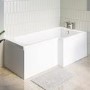 GRADE A1 - L Shape Shower Bath Right Hand 1700 x 850mm - Lomax