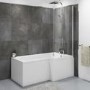 GRADE A1 - L Shape Shower Bath Right Hand 1700 x 850mm - Lomax