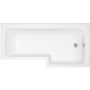 GRADE A1 - L Shape Shower Bath Right Hand 1700 x 850mm - Lomax