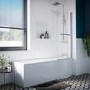 GRADE A1 - 1700 x 850 P Shaped Shower Bath Right Hand
