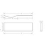 GRADE A1 - 1700mm P Shaped Acrylic Bath Front Panel - Portland